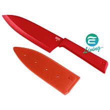 【易油網】【缺貨】KUHN RIKON 不銹鋼刀(紅) #26671 SANTOKU KNIFE 27cm