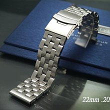 【時間探索】全新 不鏽鋼實心五珠型快拆式摺疊扣-金屬錶帶 ( 22mm.20mm )