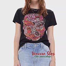 VENESSA~ 新款 美式復古嘻哈搖滾印花 做舊質感 舒適棉質休閒短袖T恤上衣 (Y1521)
