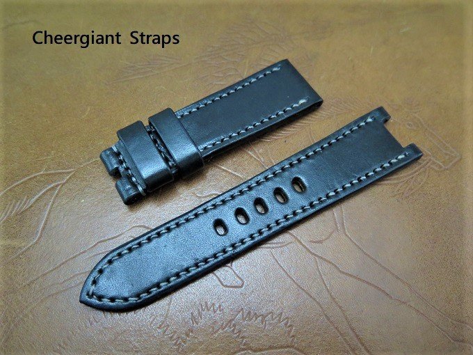 Anonimo Militare手錶的黑色牛皮錶帶手工錶帶 Cheergiant watch straps MIT