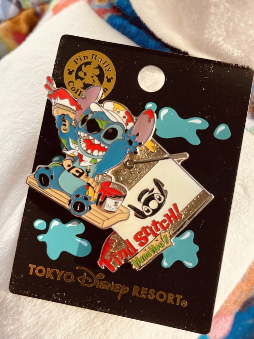 日本東京Disney 史迪奇胸章 油漆搖擺史迪奇 絕版品 古物