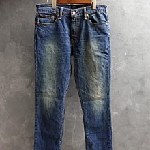 CA 美國品牌 LEVI'S 511 藍色仿舊刷紋 小直筒 牛仔褲 33腰 一元起標無底價Q933