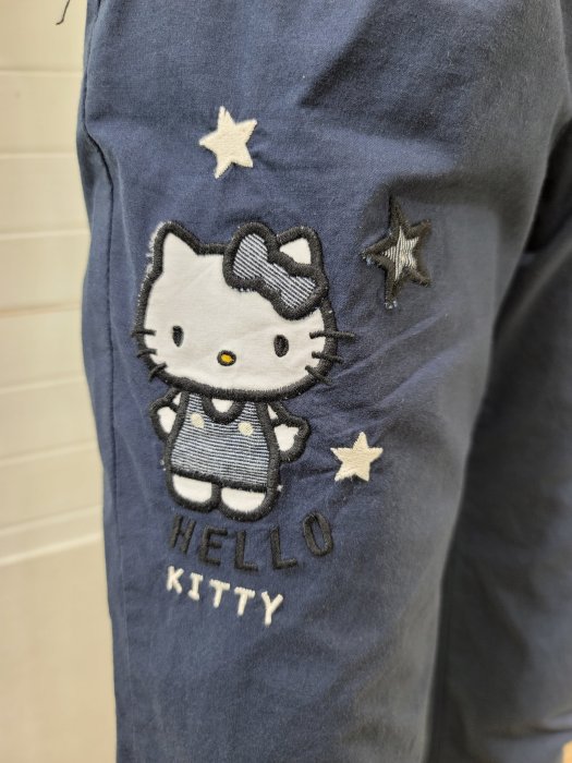 正韓korea韓國製Tony深藍色星星凱蒂貓hello kitty超薄彈性丹寧牛仔褲295現貨 小齊韓衣
