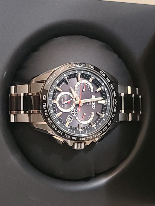 SEIKO ASTRON GPS鈦金屬太陽能衛星定位計時腕錶-黑/45mm(8X53-0AB0D/SSE041J1)