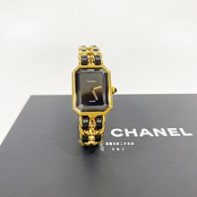 遠麗精品(桃園店) C1350 CHANEL 金色皮穿鍊首映錶 XL碼