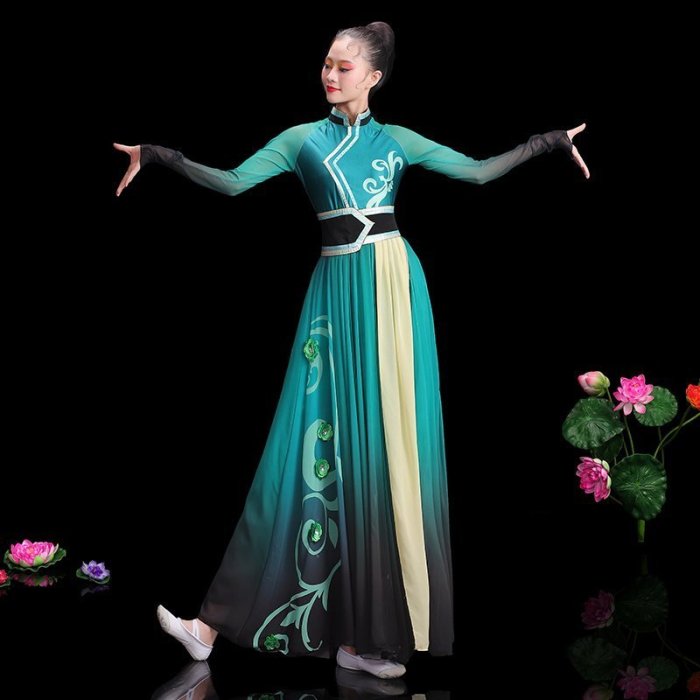 蒙古舞蹈服裝女2022新款草原夜色少數民族舞蹈服裝藝考規格不同價格不一樣