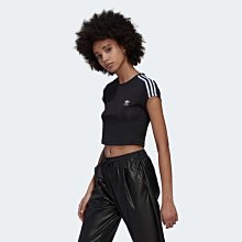 南🔥2022 7月 ADIDAS ADICOLOR CROP 3-STRIPES 短版 女款 合身 黑 HM4710