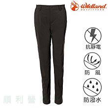 荒野 WILDLAND 女款彈性防潑防風天鵝絨長褲 0A72323 深鐵灰 休閒褲 保暖 加絨 OUTDOOR NICE