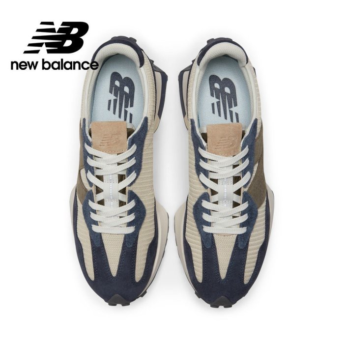 【豬豬老闆】NEW BALANCE 327 復古 拼接 休閒鞋 男女鞋 深藍MS327DT 卡其MS327DB