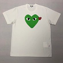 日本comme des garcons潮牌夏季彩色綠色心粉色愛心女裝短袖T恤tee