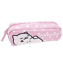 含稅 日本正版 貓咪收集 粉紅色款 帆布 筆袋 鉛筆盒 收納包 Neko atsume【427853】