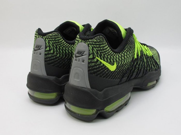 無鞋盒2015 NIKE AIR MAX 95 ULTRA JCRD 黑螢光綠輕量化慢跑鞋749771