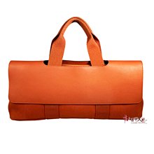 ＊奢華大道國際精品＊【H0260】Hermès 橘色VALPARAISO帆布手提包