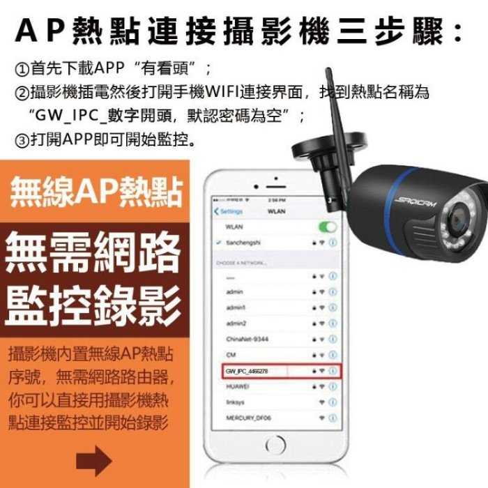 Saqicam 戶外監視器 防水 WiFi無線監視器 5MP高清攝影機 錄音 紅外夜視 廣角鏡頭 比1080P更清晰