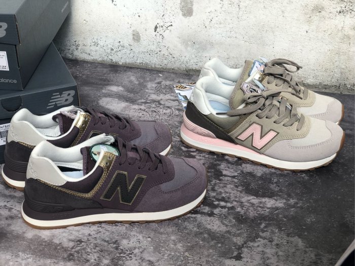 慶豐體育? newbalance 574  復古鞋 魔鬼氈 徽章可撕下 深紫 卡其 WL574MLB WL574MLA