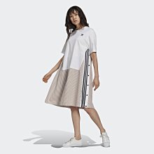 限時特價 南◇2021 6月 adidas DRY CLEAN ONLY 連身裙 H59022 白卡其 兩側排釦 洋裝