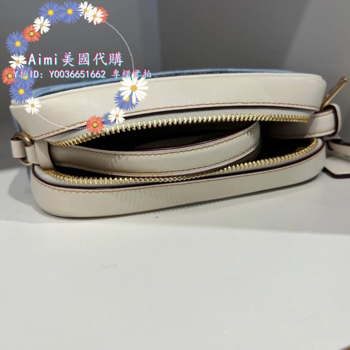 Aimi美國代購 Coach CA732 蔻馳新款Chambray香布雷帆布女士流蘇相機包 斜背包 附購證 商品吊牌標籤