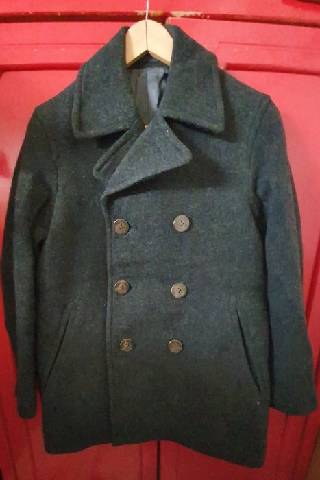 深灰色 UNIQLO 短版海軍外套 pea coat  二手   S