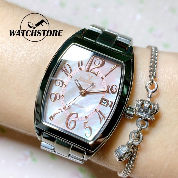 C&F 【Emilio Valentino】專櫃精品完美女人小酒桶不鏽鋼腕錶 兩年保固 女錶 媲美精工 星辰 卡西歐