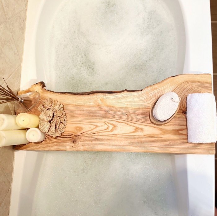 【加拿大CaraConcept】實木浴缸托盤 浴缸置物架 置物板 浴室托盤 實木浴缸架 木盤 手工製