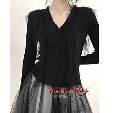 歐美 新款 品味時尚 黑暗山本系 小性感蕾絲拼接 高彈力舒適針織衫上衣 (E1536)