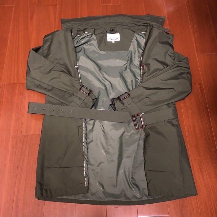 （Size L) Traveler Goretex 防水防風軍綠色超帥長版外套(h櫃右）