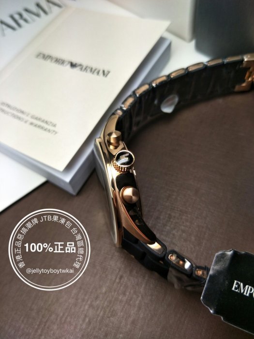 全新正品 AR5906 亞曼尼 EMPORIO ARMANI 三眼計時 男錶 38MM 經典紳士計時橡膠腕表