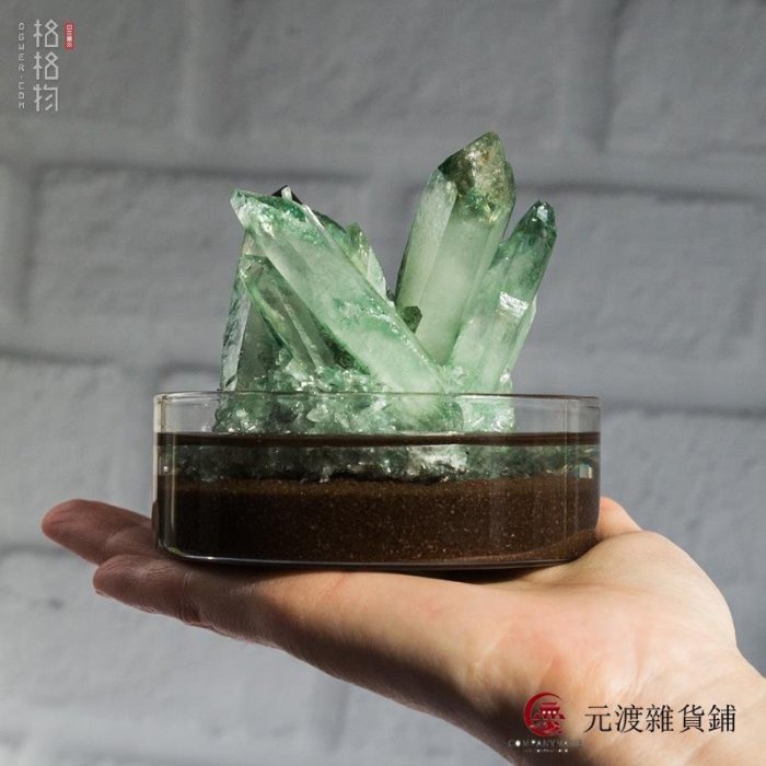 免運-格格物商店巴西綠水晶天然標本擺件【種水晶】系列圣誕節新年禮物-元渡雜貨鋪