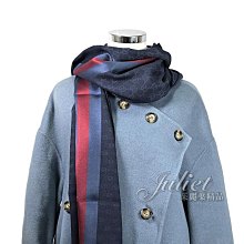 【茱麗葉精品】全新精品 GUCCI 專櫃商品 544620 雙G緹花羊毛混紡流蘇圍巾/披肩.藍黑 現貨