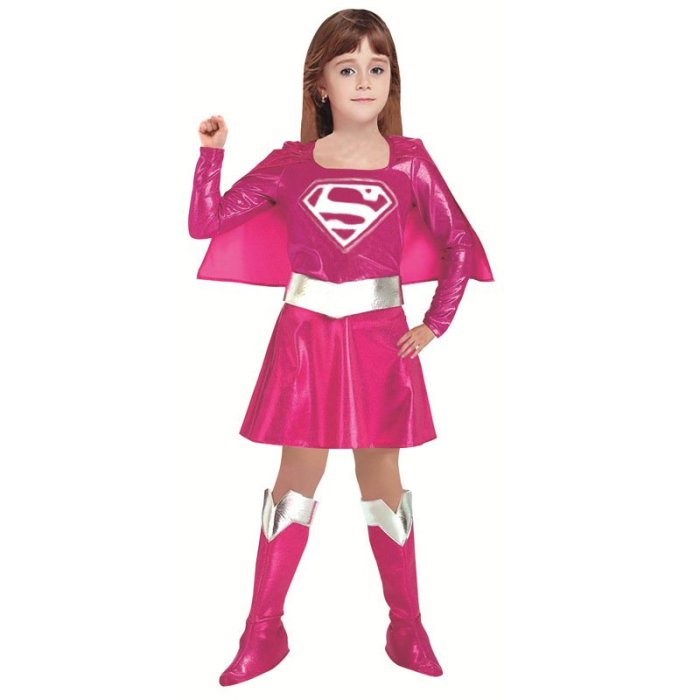 萬圣節cosplay服裝兒童服裝超人披風女童超人裝扮Cosplay女超人裙