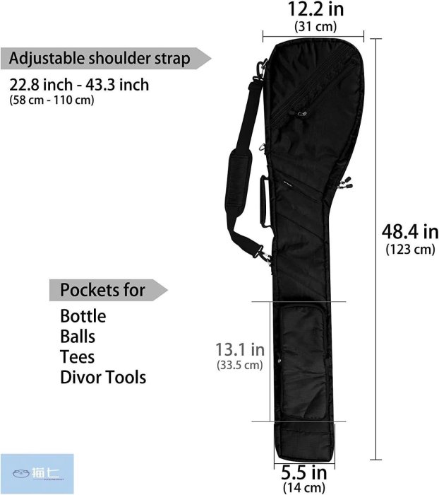 【熱賣精選】工廠直銷高爾夫球桿袋球桿包可折疊1支裝便攜公園高爾夫桿收納袋