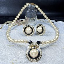 珍珠林~展示品出清特價~8MM塑膠珍珠項鍊.耳環.成套出清#296