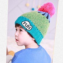 寶貝時尚配件屋 兒童 寶寶 帽子 毛線帽 針織帽 童帽 fun 拼色 毛帽