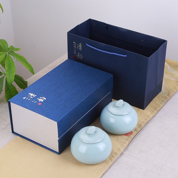 茶具茶葉禮盒包裝 陶瓷茶葉密封罐小號紅茶綠茶普洱通用禮盒包裝空盒