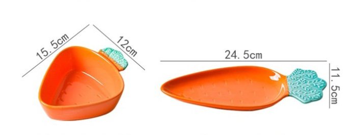 趣味紅蘿蔔長盤點心碗  搞怪創意 造型盤 長盤 盤子 點心碗 造型碗 橘色 綠色 售完不補 清倉 特賣【小雜貨】