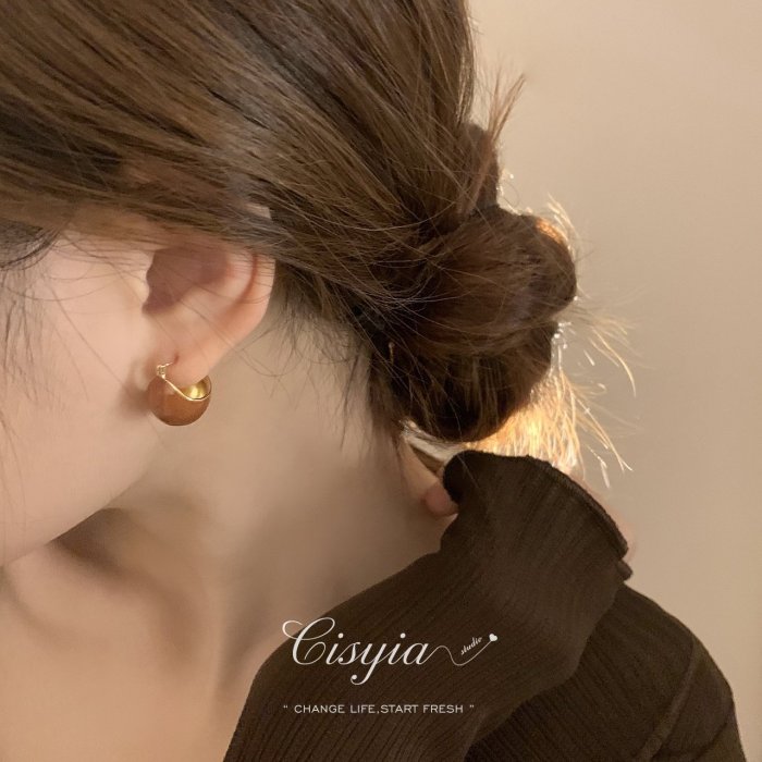 優樂美~法式復古小眾設計感滴釉耳環女輕奢高級感2023新款洋氣耳飾耳釘