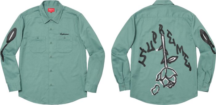 日貨代購CITY】2018AW Supreme Rose L/S Work Shirt 長袖襯衫現貨