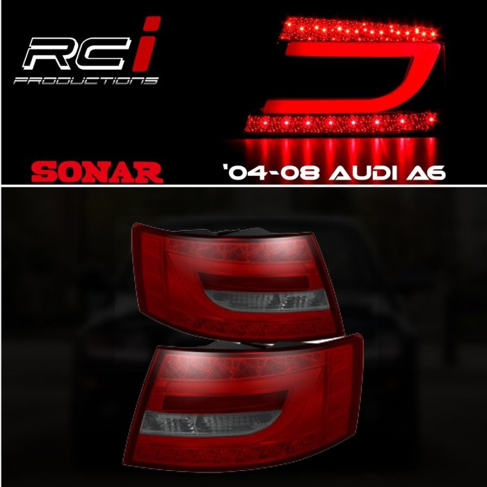 RC HID LED專賣店 audi a6 奧迪 a6  led尾燈 光柱型 導光尾燈  外銷精品 台灣SONAR製