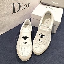 Dior 小蜜蜂休閒鞋 白