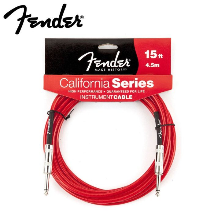 [老羊樂器店] Fender California系列15呎 15尺 4.5米 多色 導線 雙直頭 0990510002