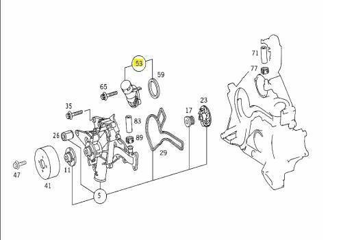 C209 W209 CLK M112 M113 2003- (87度) 節溫器 高溫 水龜 1122030275