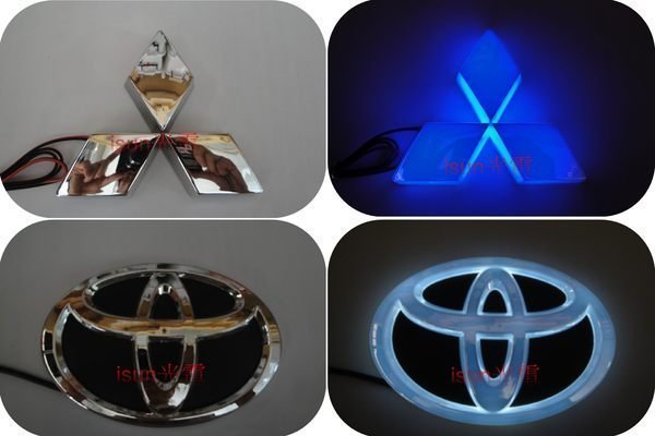 加大款~4D《全發光冷光車標》TOYOTA 三菱 福特 裕隆 現代 馬自達 HONDA發光LOGO LED車標