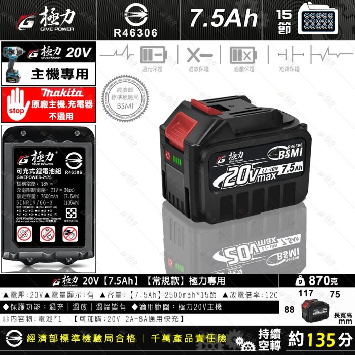 極力 20V電池 4.0Ah 牧田18V 牧田電池 BSMI合格 牧田 動力電池 鋰電池 電池 5.0 6.0 9.0