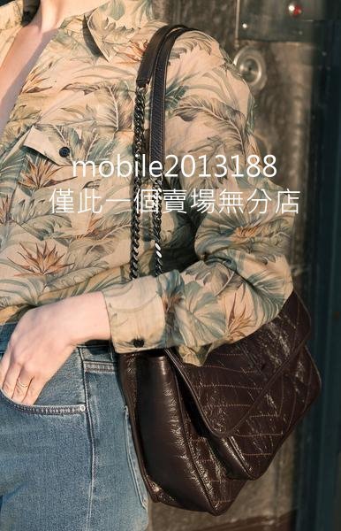 黑色有貨 全新正品 SAINT LAURENT YSL NIKI 舊款 498893 大款 32CM 翻蓋郵差包 流浪包