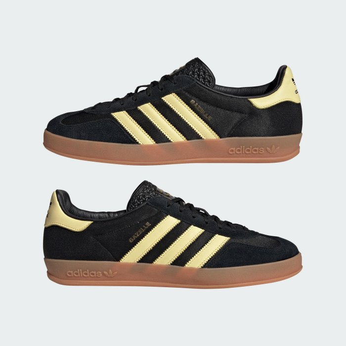 南🔥2023 9月 ADIDAS OG GAZELLE INDOOR 麂皮 皮革 T字頭 膠底 男女款 黑黃IG4999