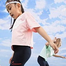 『NIKE 童裝-春夏款』NY2212061 女生款棉質短袖上衣(110S-130公分)☆冰晶粉☆