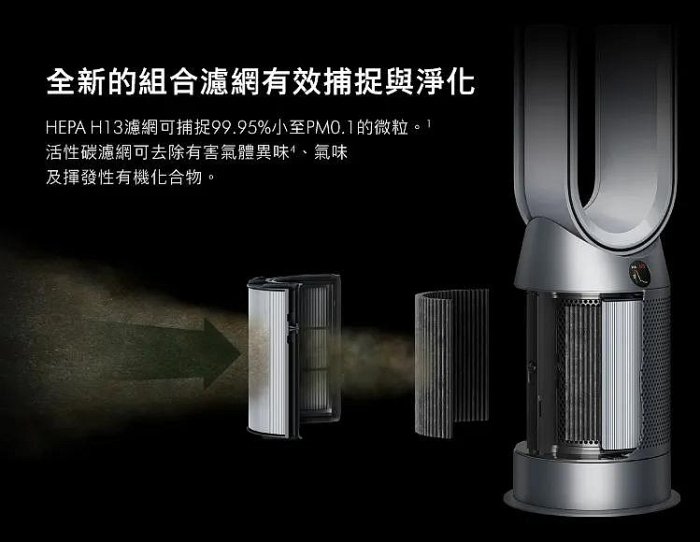 【福利品】Dyson Purifier Hot+Cool Autoreact 三合一涼暖風空氣清淨機 HP7A 鎳白色
