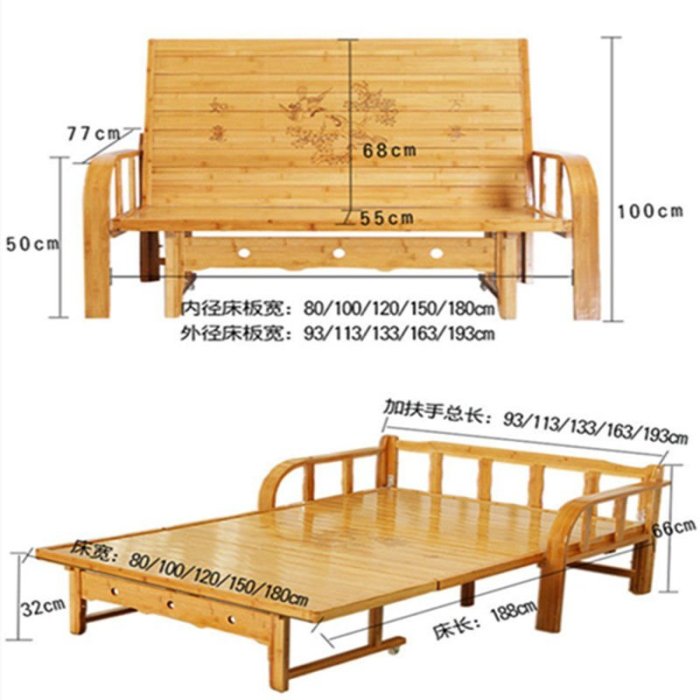 【熱賣下殺】床折疊床簡易床竹床單用雙用竹床午睡涼床單人雙人陪床木板床 中大號尺寸議價 自行安裝