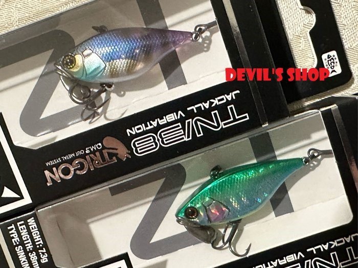 日本 Jackall TN38 TRIGON Vibration 38mm/7.3g 一套10色 微型路亞