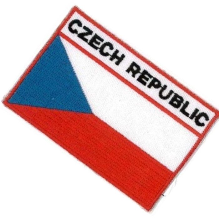 捷克 Czech Republic 全繡 圖案貼布 3D 燙布貼 個性 徽章 背膠 熨斗貼章 衣服 刺繡貼布